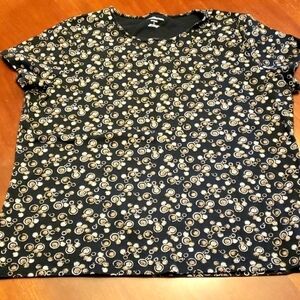 Croft & Barrow Crew Neck SS Tee Black & Tan L VGUC